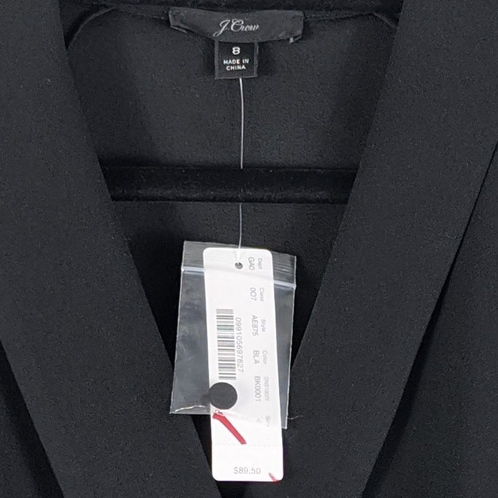 NWT J. Crew Black Long Sleeve Faux Wrap Top_6